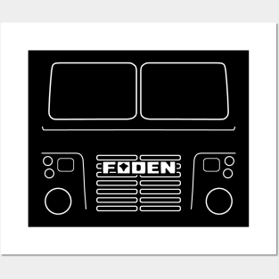 Foden S83 classic 1970s lorry white outline graphic Posters and Art